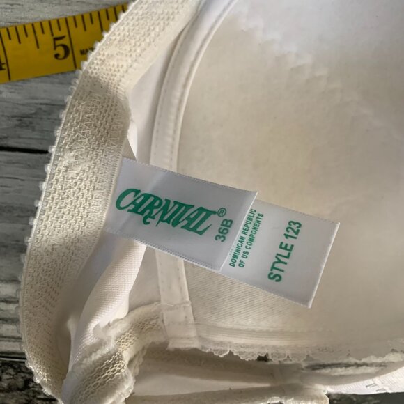 Vintage 90s Carnival Strapless Underwire White Satin Floral Lace Bra - Picture 7 of 11